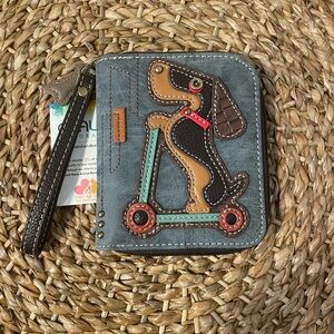 Chala Dog Scooter Zip Around Vegan Wallet